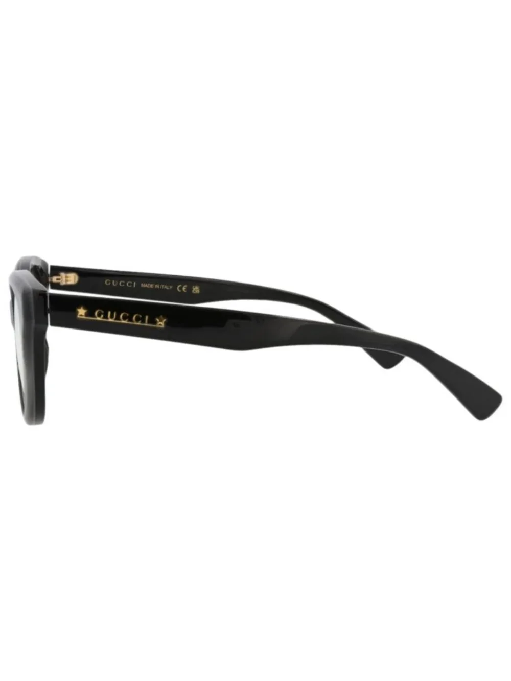 New Gucci Women's Eyeglasses Cat Eye Recycled Acetate Frame Black Black
